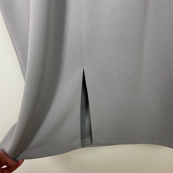 NWT Nordstrom JS Collection Silver Grey Illusion‎ Neckline Sheath Cocktail Dress - Picture 8 of 15